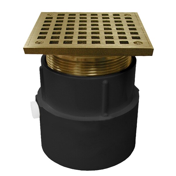 Jones Stephens 4in. PVC Over Pipe Fit Drain Base with 3-1/2in. Metal Spud and 5in. Nickel Bronze Strainer D53096 - main